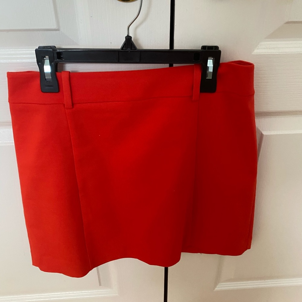 Bright Orange-Red Mini Skirt